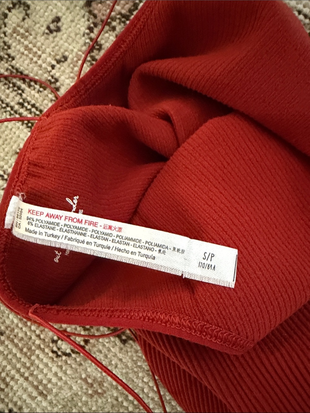 Rust Red Ribbed Bodysuit - Picture 4 of 6